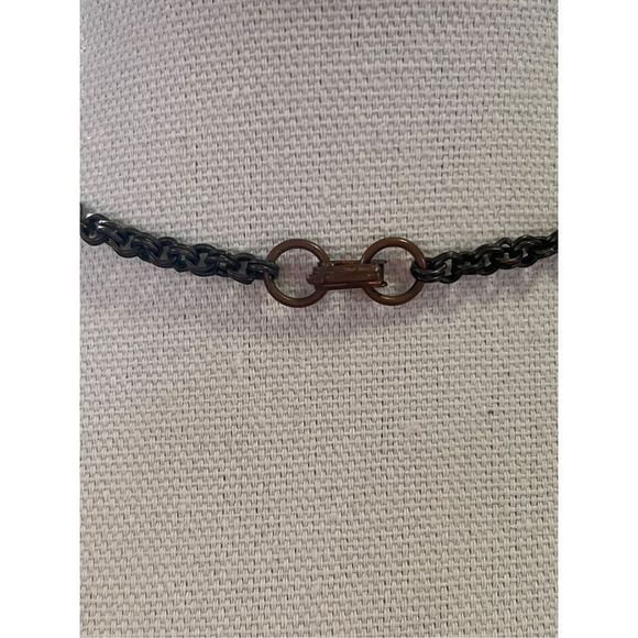 Copper Chain Turquoise Arrow Wooden Pendant Necklace Fashion Jewelry Collection - Picture 5 of 5